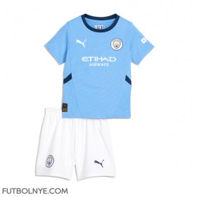 Camiseta Manchester City Erling Haaland #9 Primera Equipación para niños 2024-25 manga corta (+ pantalones cortos)